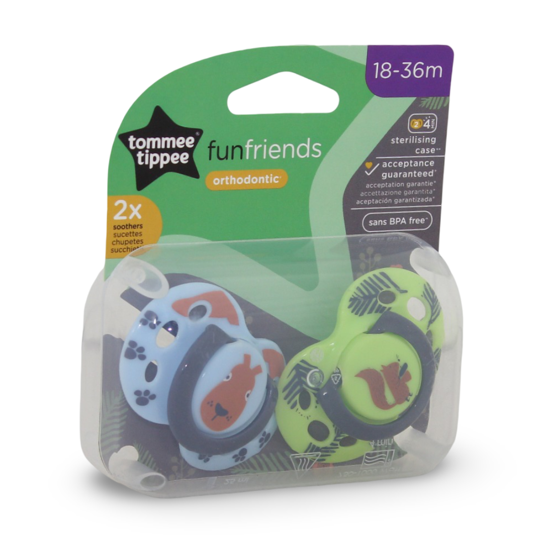 Tommee Tippee Fun Style Orthodontic Soothers (18–36m) – Pack of 2 - Baby Essentials - Al Kawther.con