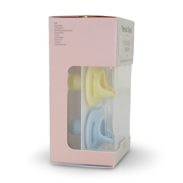 Tommee Tippee UltraLight StayPut Silicone Pacifier 0-6m – Yellow & Baby Blue