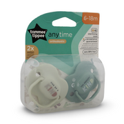Tommee Tippee Anytime Orthodontic Soothers 6-18m – Mint & Off-White (Pack Of 2)
