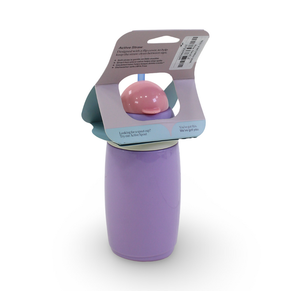 Tommee Tippee Insulated Active Straw Cup 12m+ 266ml – Purple