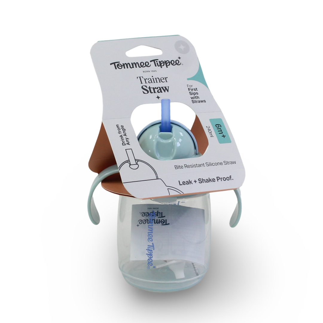Tommee Tippee Trainer Straw Cup 6m+ 240ml – Baby Blue