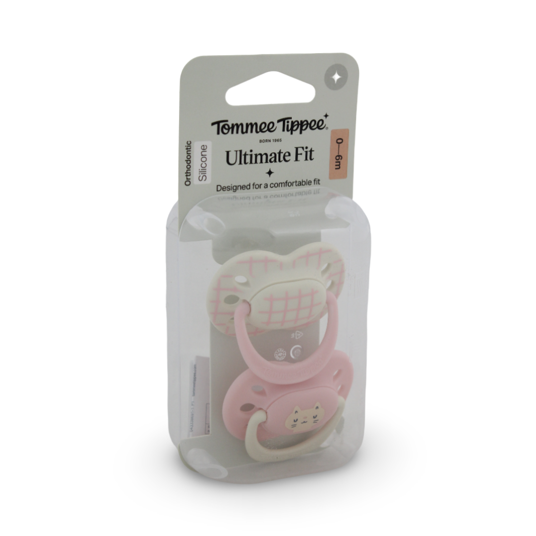 Tommee Tippee Ultimate Fit Orthodontic Silicone Pacifiers 0-6m – Pink