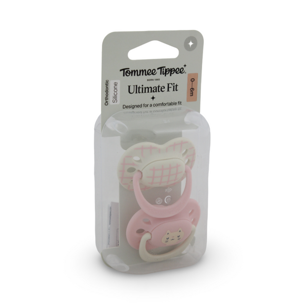 Tommee Tippee Ultimate Fit Orthodontic Silicone Pacifiers 0-6m – Pink