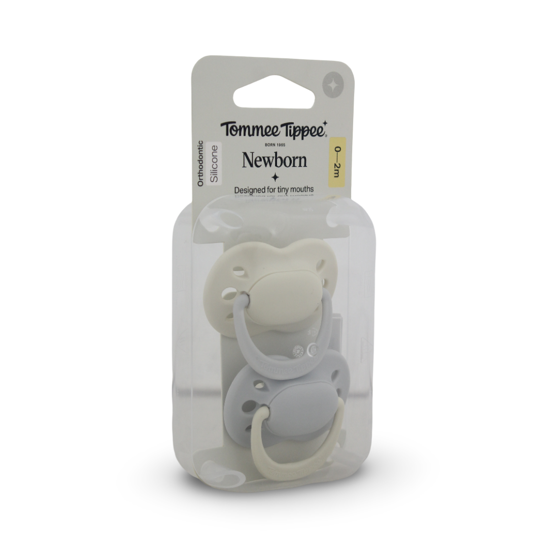 Tommee Tippee Newborn Silicone Pacifier 0-2m – Grey - Baby Essentials