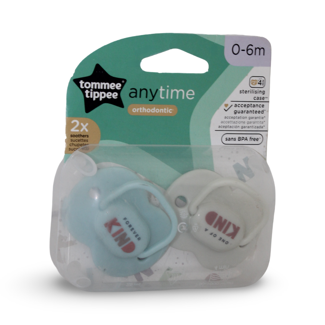 Tommee Tippee Anytime Orthodontic Soothers 0-6m – Pack Of 2