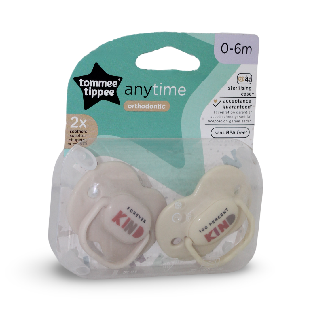 Tommee Tippee Anytime Orthodontic Soothers 0-6m – Pack Of 2