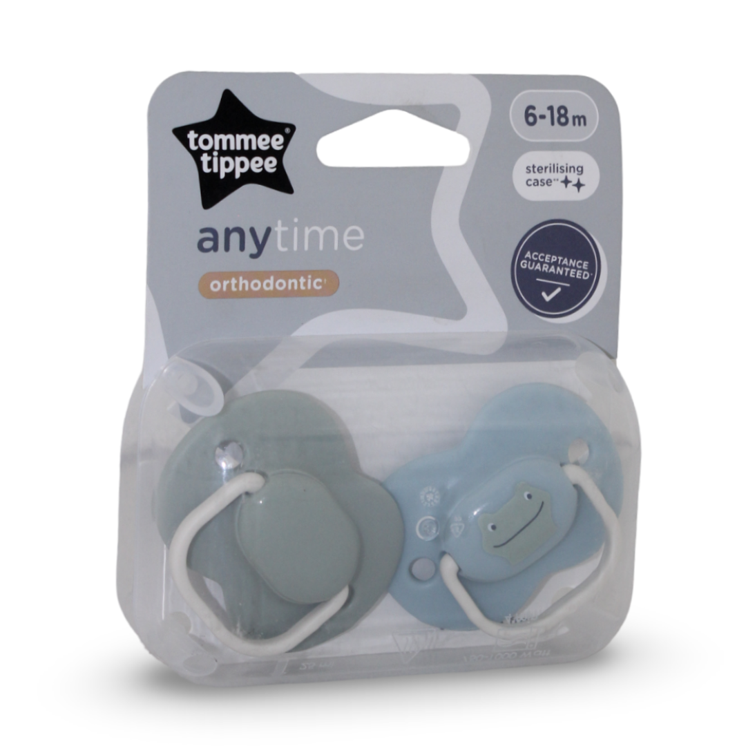 Tommee Tippee Anytime Orthodontic Soothers 6-18m – Pack Of 2 - Baby Essentials