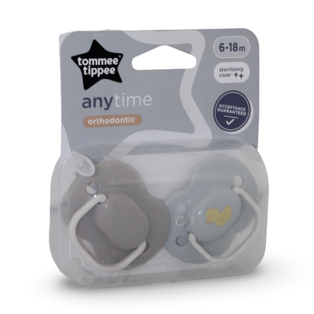 Tommee Tippee Anytime Orthodontic Soother 6-18m – Pack Of 2 - Baby Essentials