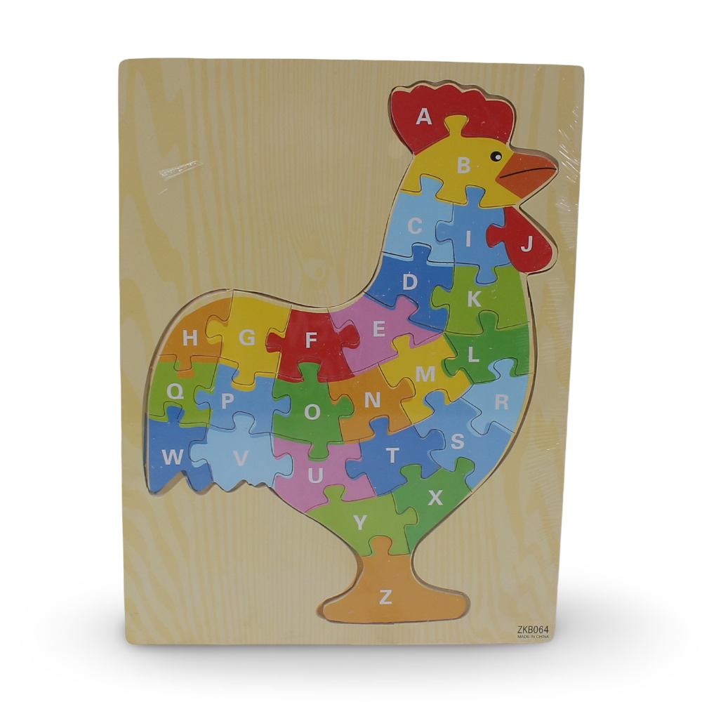 English Alphabet Puzzle – Rooster Shape