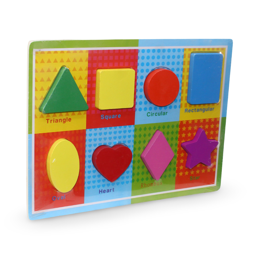 Wooden Shapes Matching Puzzle Board