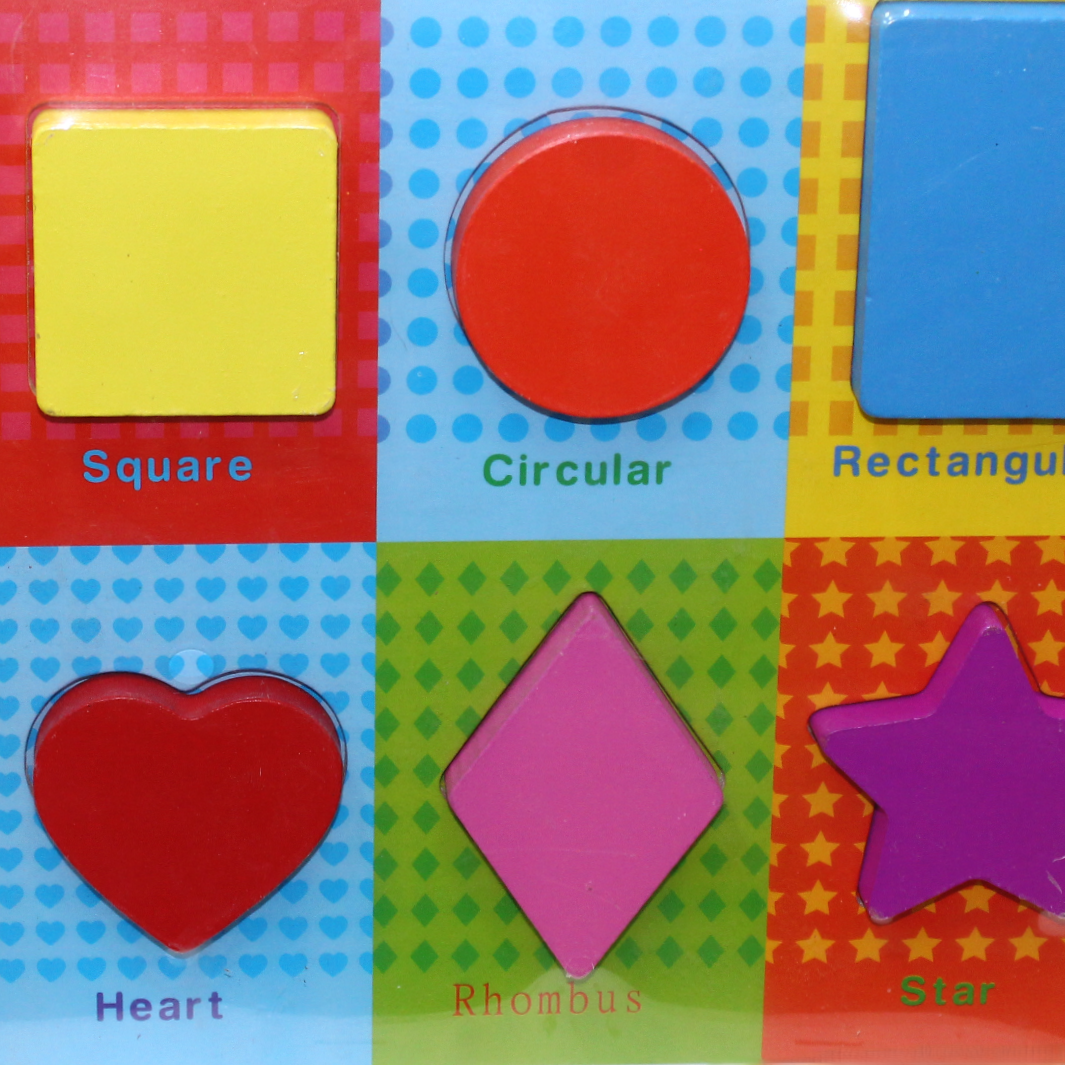 Wooden Shapes Matching Puzzle Board