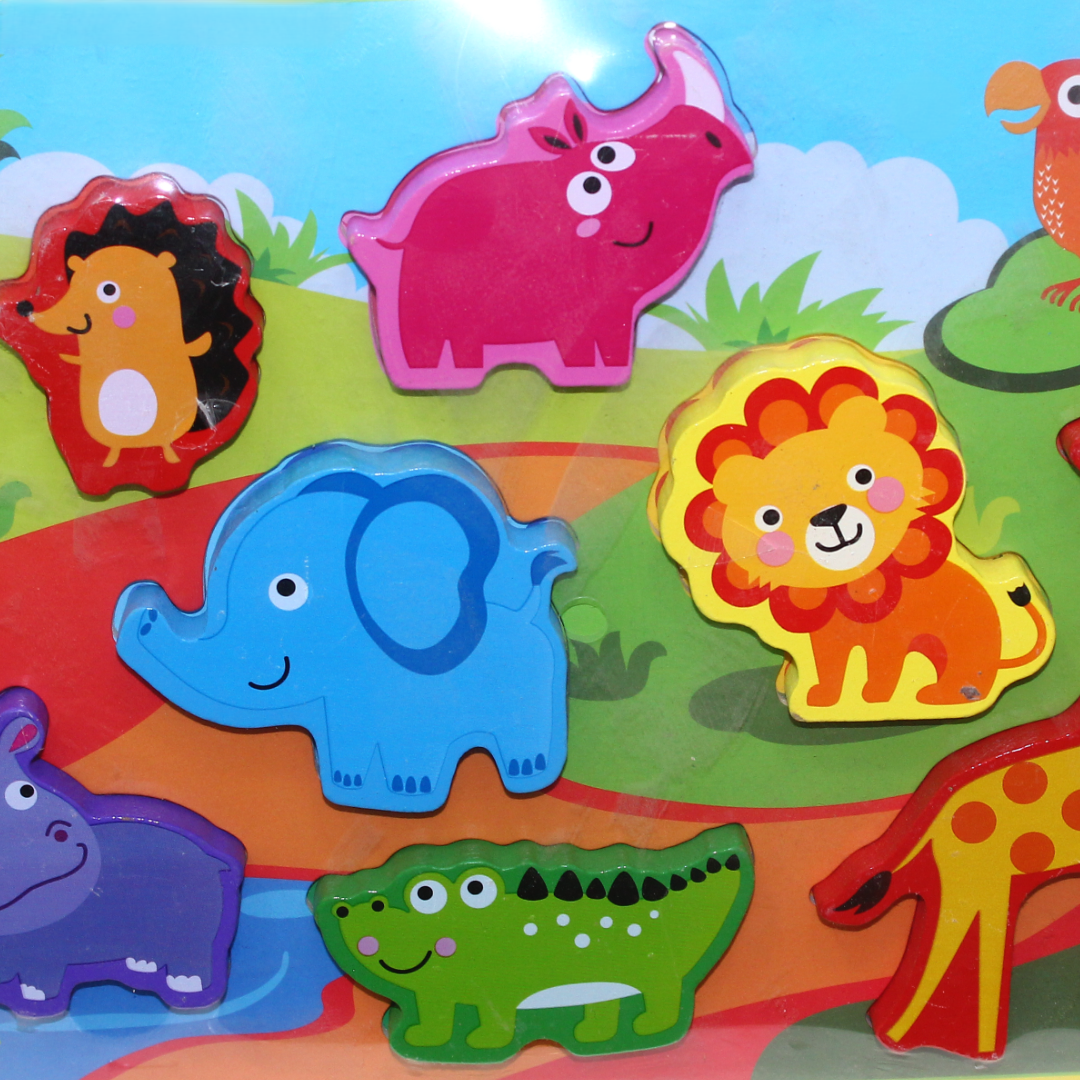Wooden Peg Puzzle Board – Shapes Matching