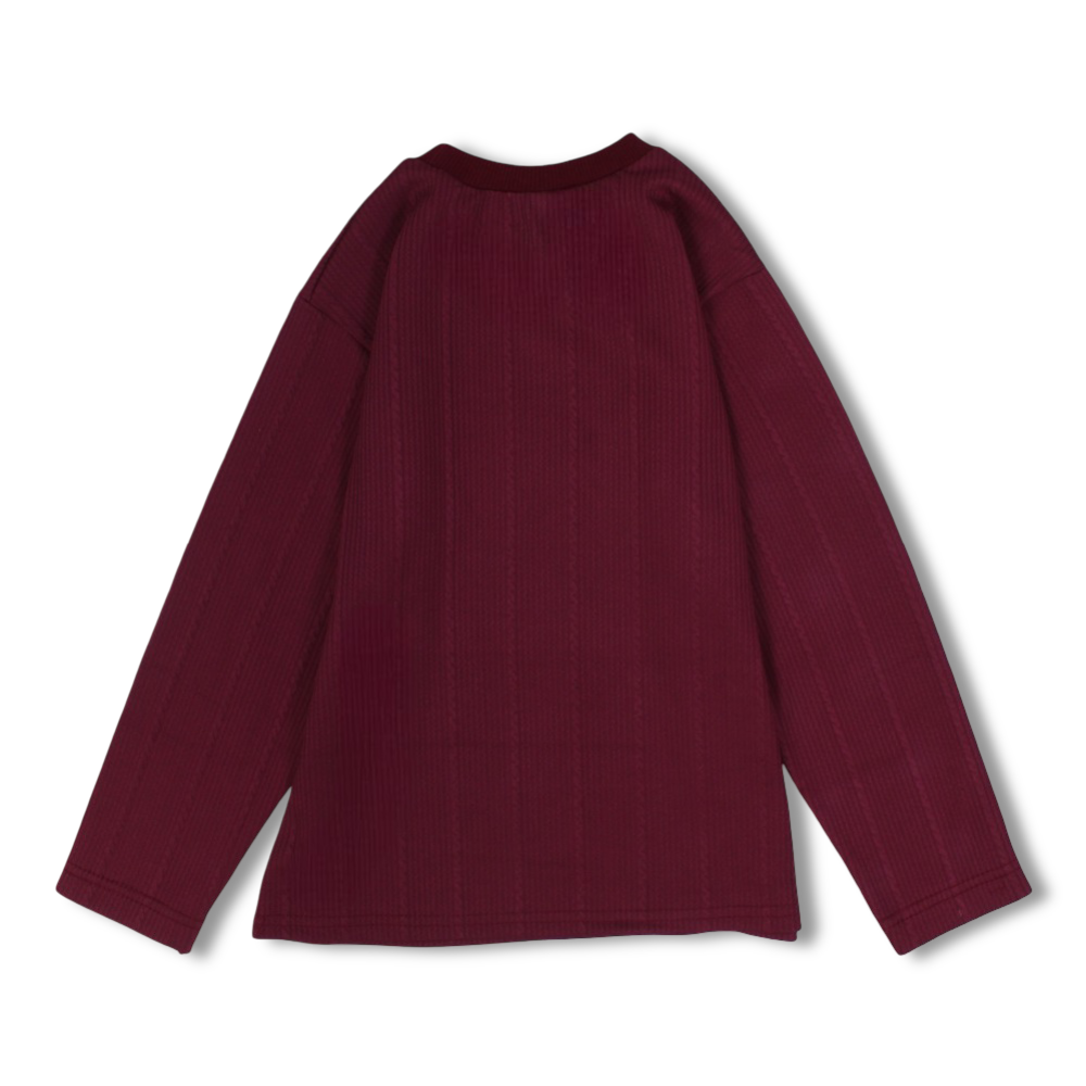 Unisex Cotton T-Shirt – Maroon with Santa & Reindeer Print