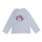 Unisex Cotton T-Shirt – Off-White with Santa Print