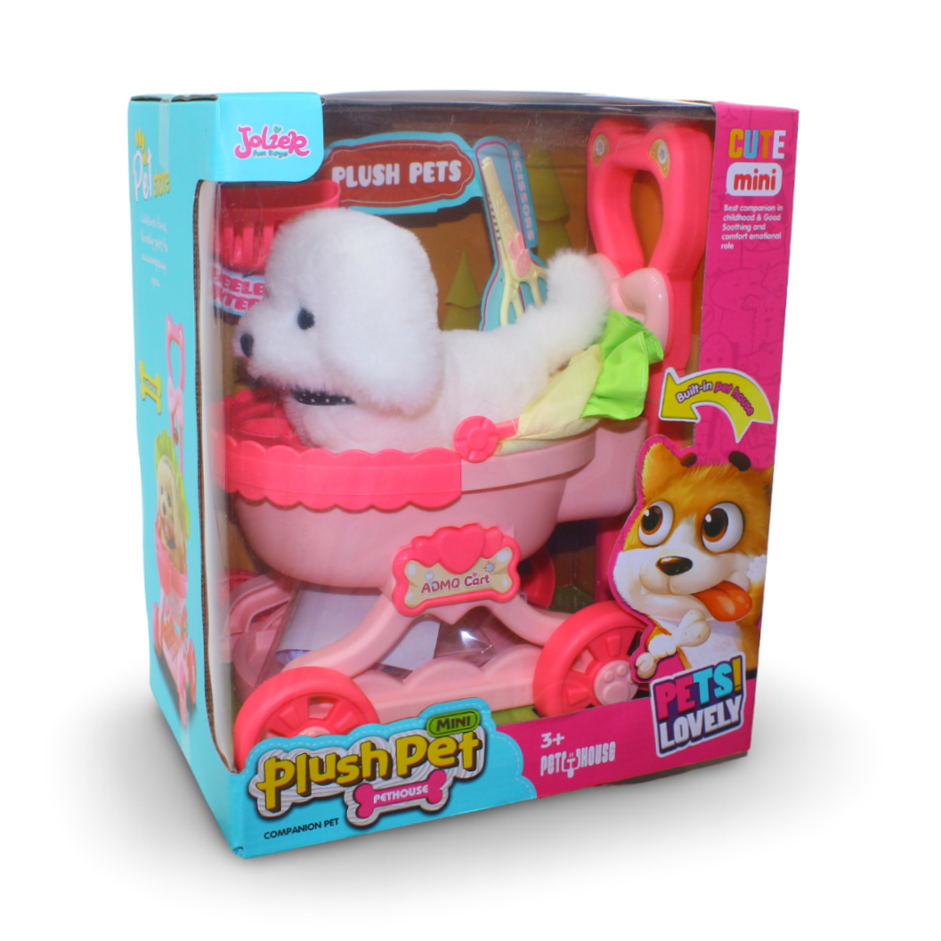 Jolier Mini Plush Pet House Set – White
