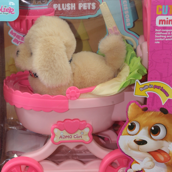 Jolier Interactive Plush Puppy Toy with Stroller and Accessories
