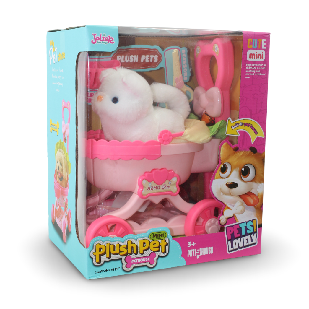 Jolier Mini Cat Plush Pet Pethouse Interactive Walking Toy Set