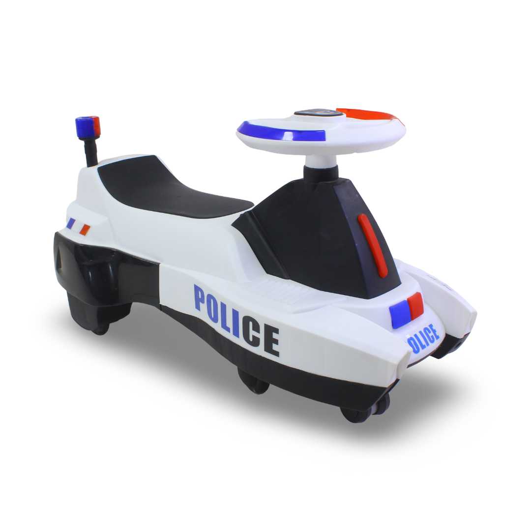 Police Swing Car Ride-On Toy – White