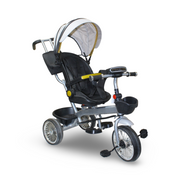 Kids 4-in-1 Tricycle with Canopy & Push Handle – Grey
