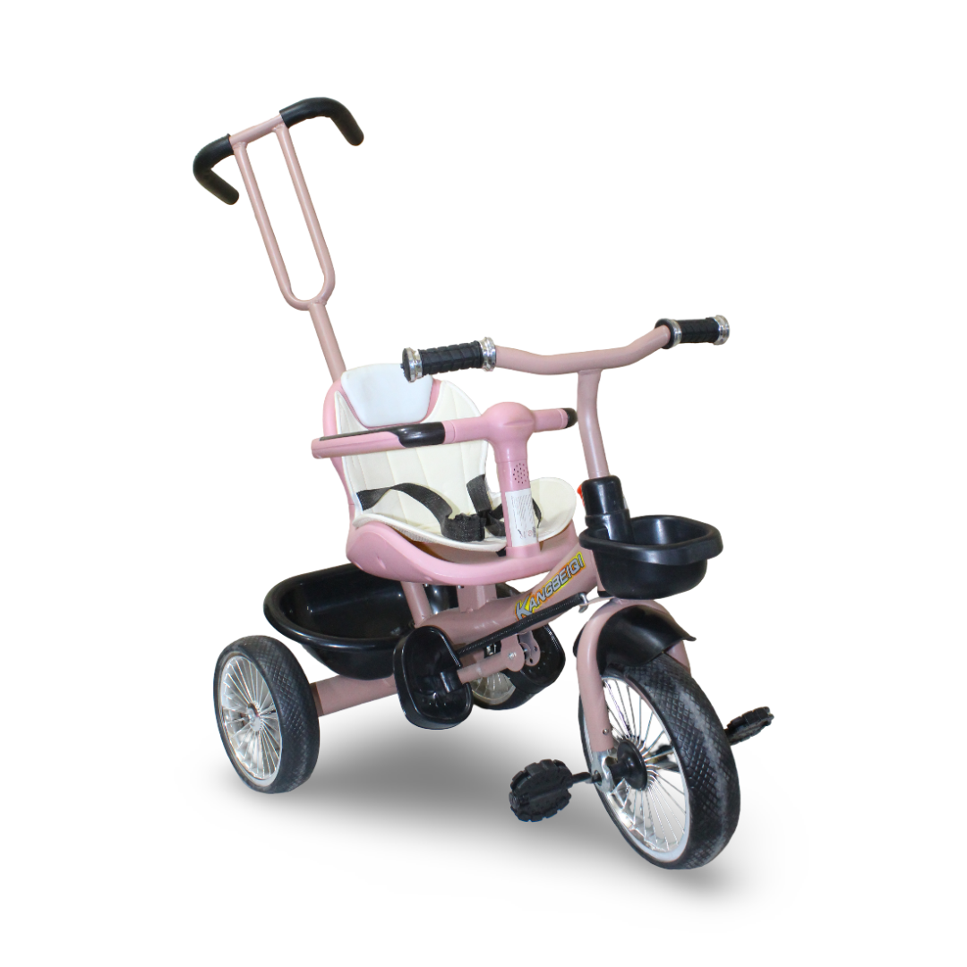 Kids 2-in-1 Tricycle with Push Handle – Pink