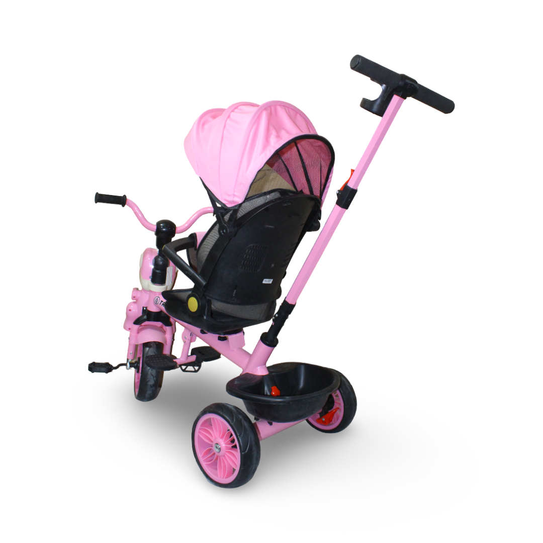 Baby 3-in-1 Tricycle with Canopy & Push Handle – Pink