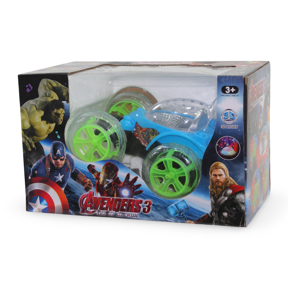 Avengers 3 Stunt Car Toy with Colorful 3D Lights and Music