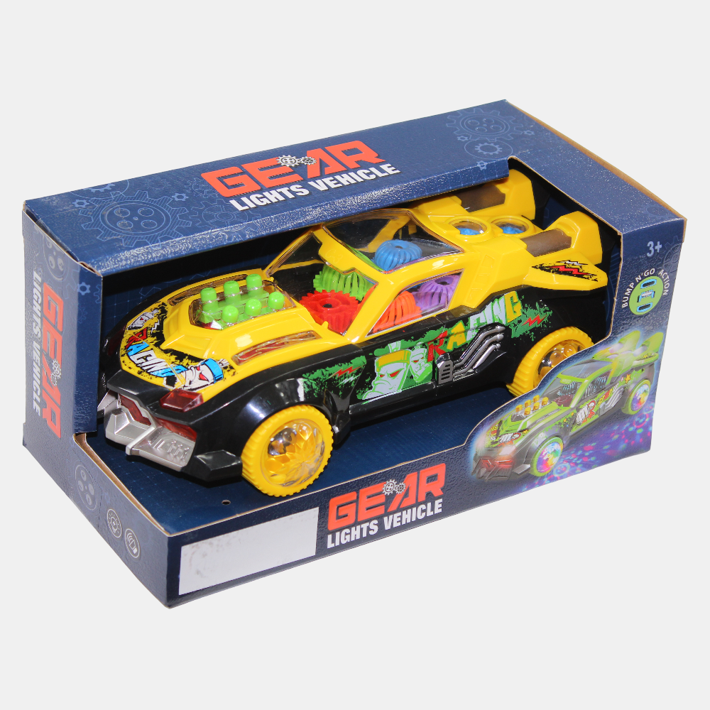 Racing Gear Vehicle with Lights & Sound - Yellow