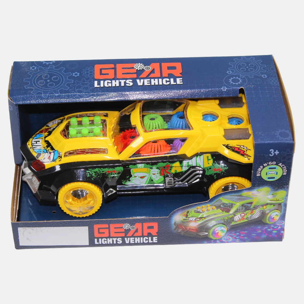 Racing Gear Vehicle with Lights & Sound - Yellow