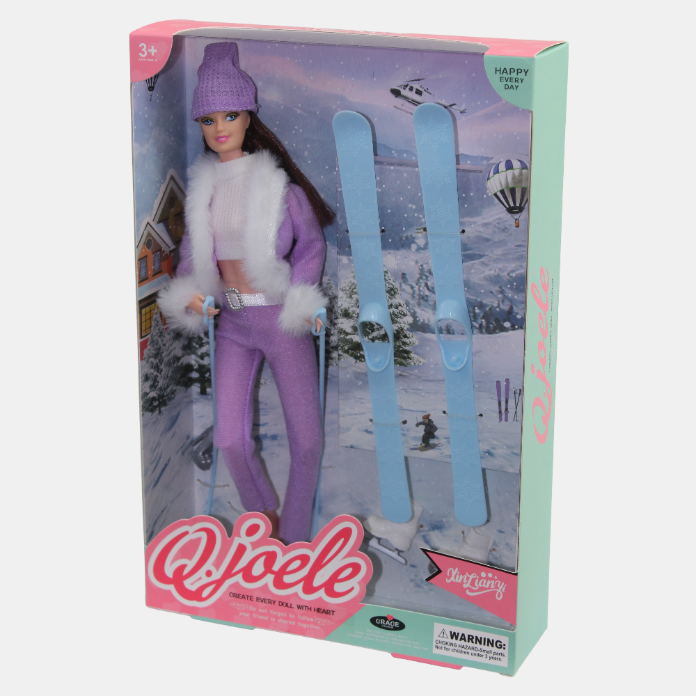 Q.Joele Doll Ski Set – Winter Fun Doll (Purple)