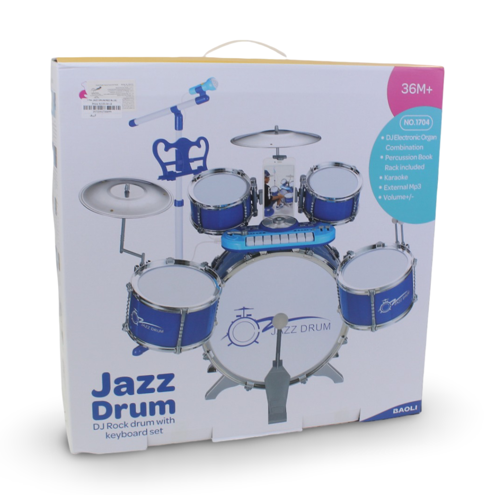 Jazz Drum - DJ Rock Drum with Keyboard Set (Blue) - Toys - Baoli