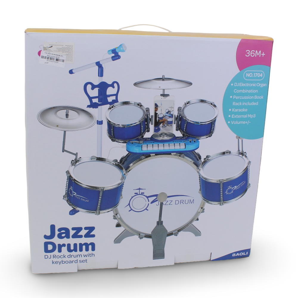 Jazz Drum - DJ Rock Drum with Keyboard Set (Red)
