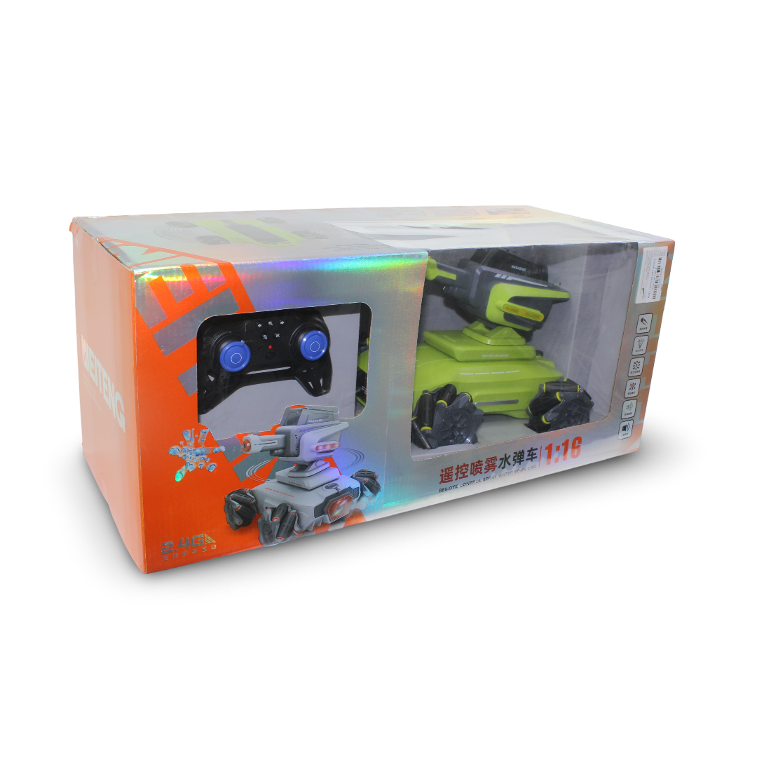 Remote Control Toy Car with a Water Bomb and Spray Feature – Green - Toys - OKO