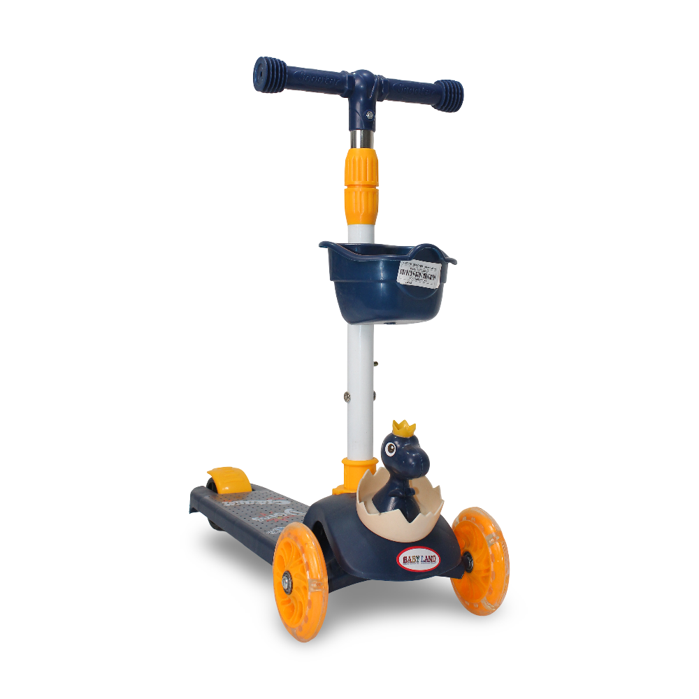 Baby Land 3-Wheel Scooter with Basket – Navy