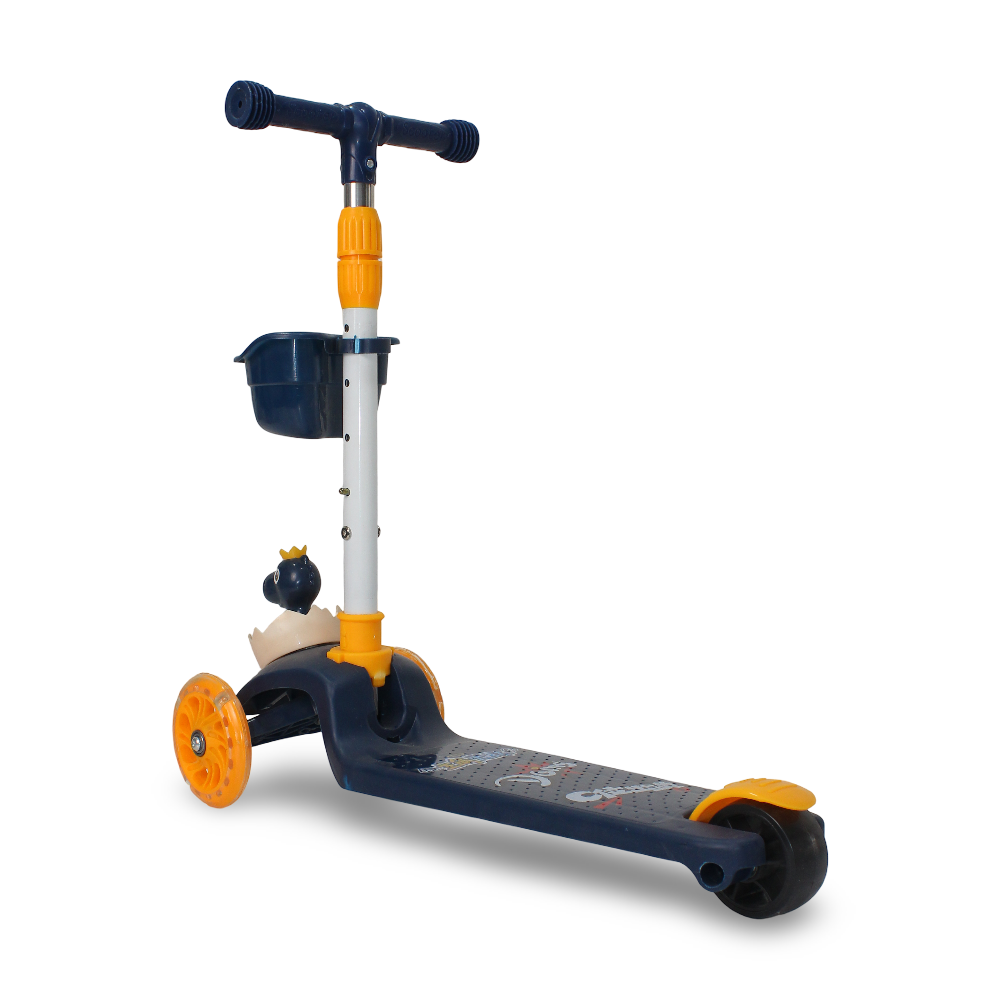 Baby Land 3-Wheel Scooter with Basket – Navy