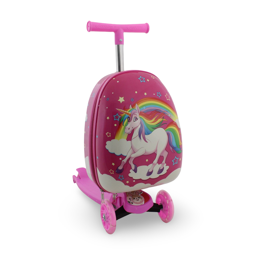 Kids Scooter Travel Luggage – Pink with Unicorn Print - Toys - OKo