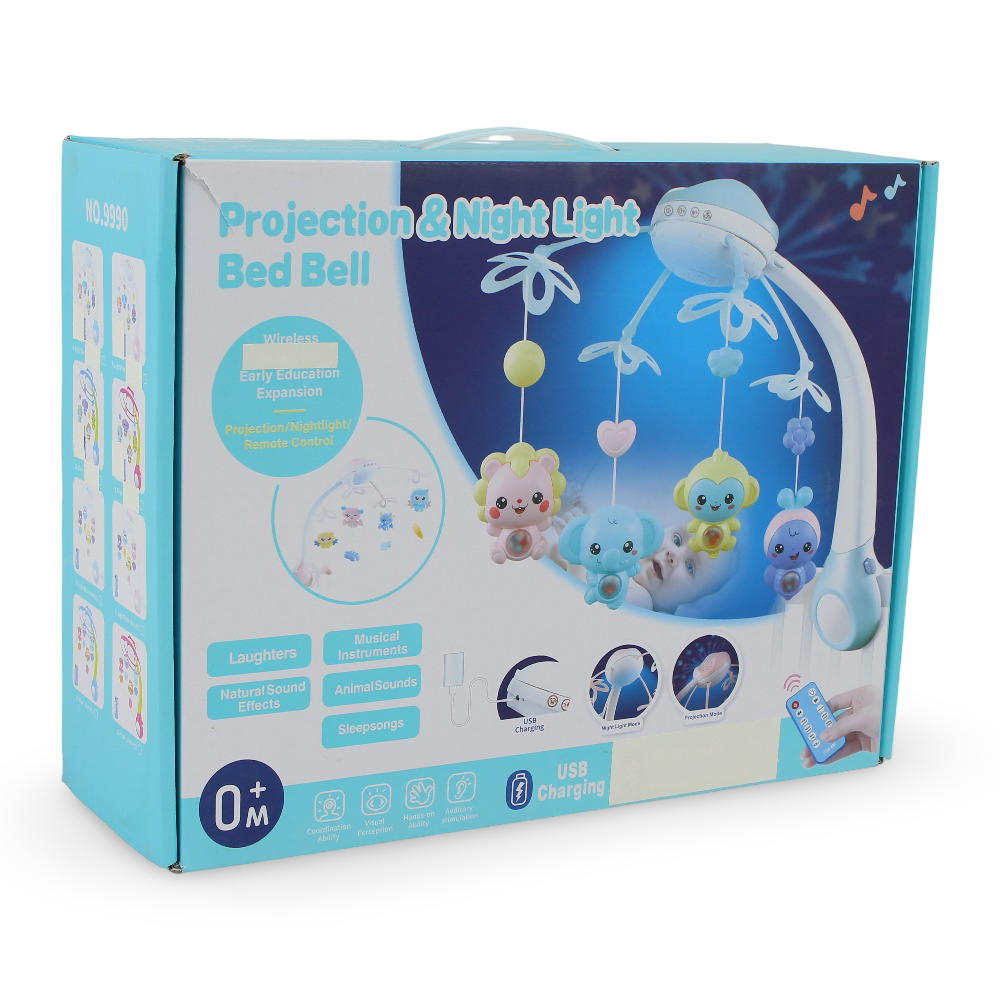 Baby Bluetooth Remote Control Projection Night Light Bedbell Toy – Pink - Baby Essentials - OKO