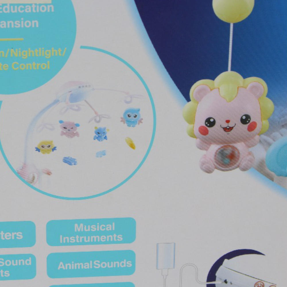 Baby Bluetooth Remote Control Projection Night Light Bedbell Toy – Pink