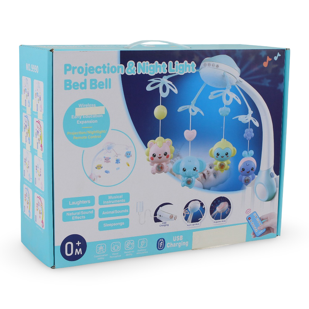 Baby Bluetooth Remote Control Projection Night Light Bedbell Toy – Baby Blue - Baby Essentials - OKO