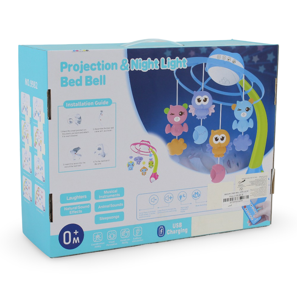 Baby Bluetooth Remote Control Projection Night Light Bedbell Toy – Baby Blue