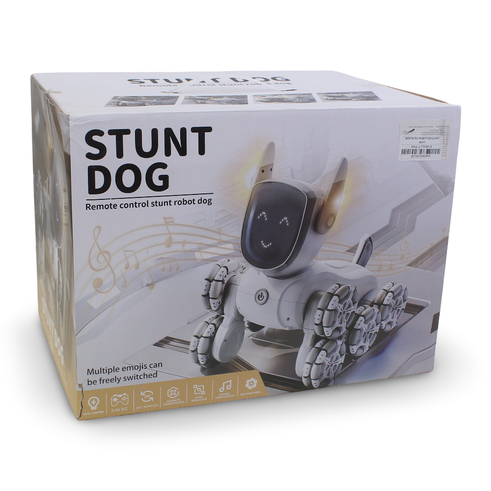 Remote Control Stunt Robot Dog (Battery + USB) - Silver
