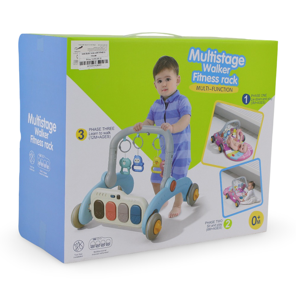 Multistage Walker & Baby Fitness Rack – Baby Blue