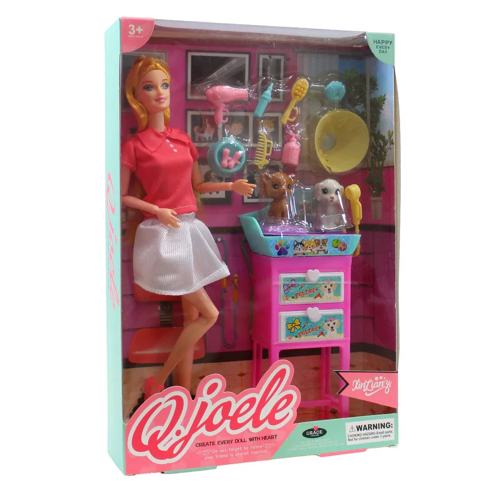 Q.Joele Real Body Articulated Doll Pet Bath Set – 11.5-Inch - Toys - OKO