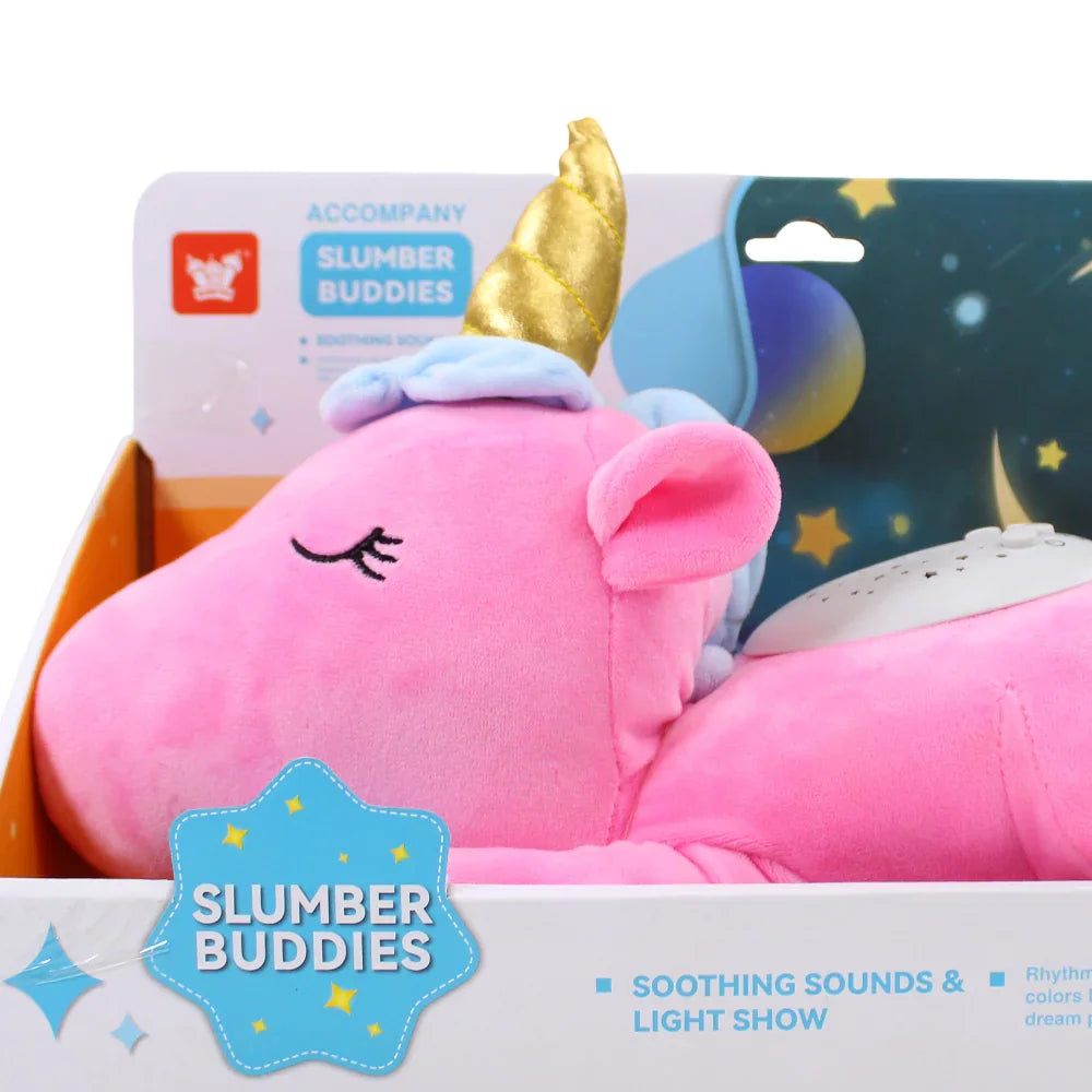 Soothing Colorful Projection Unicorn Plush Toy – Pink