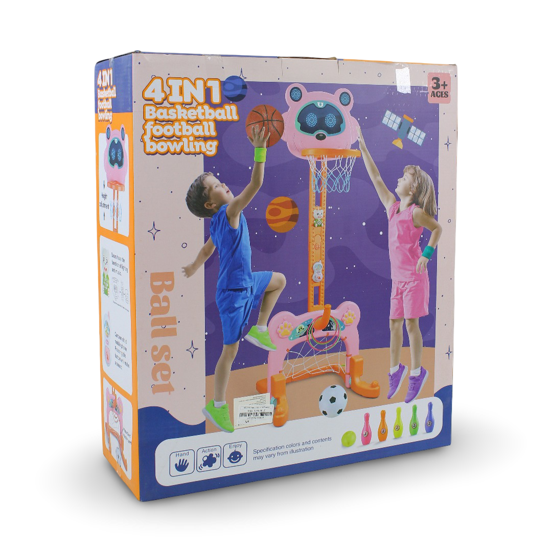 Children's Sports Activity Set 4-in-1 (Basketball, Football ,Soccer, and Bowling) – Aqua