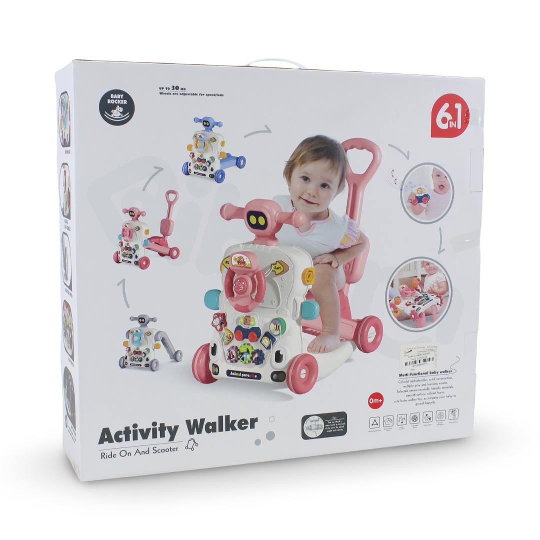 Bibi-inn 6-in-1 Baby Activity Walker – Pink