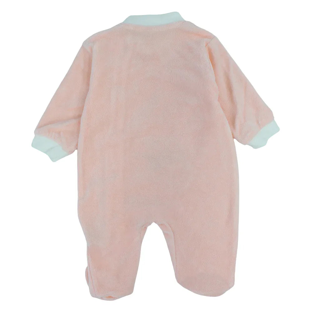Baby Girls Velvet Baby Footie – Rabbit & Owl Design