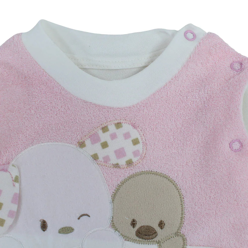 Unisex Baby Cotton Baby Footie – Dog & Duck Design