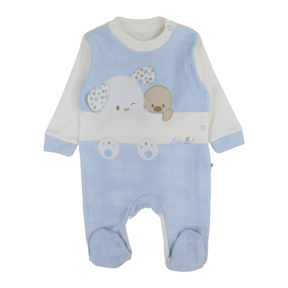 Unisex Baby Cotton Baby Footie – Dog & Duck Design