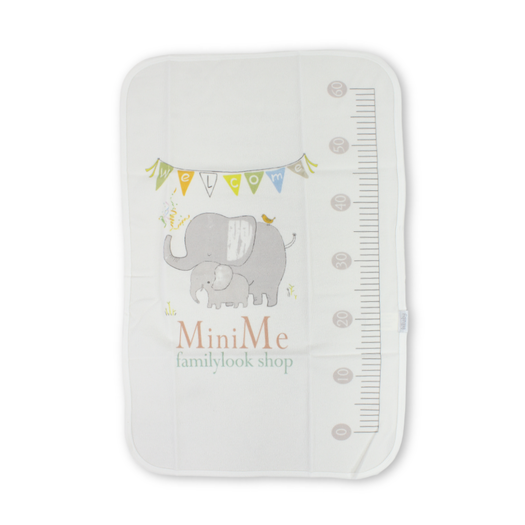 Cotton Changing Mat – Off-White with Elephant Print