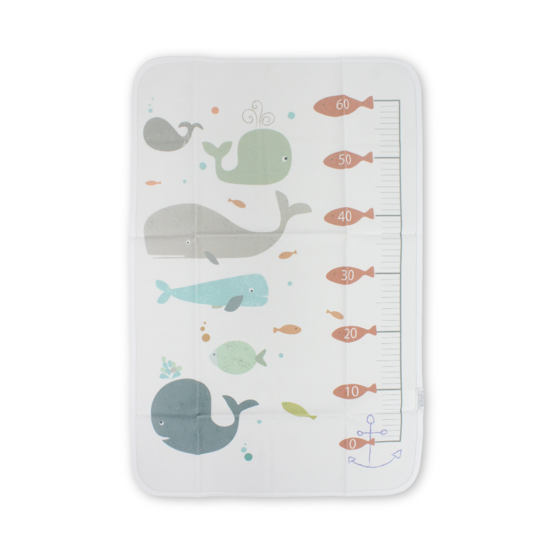 Waterproof Baby Changing Mat – Off-White with Fish Print